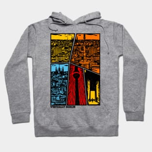 Berlin Skyline - Manga Comic Book Art Style (Colour Version) Hoodie